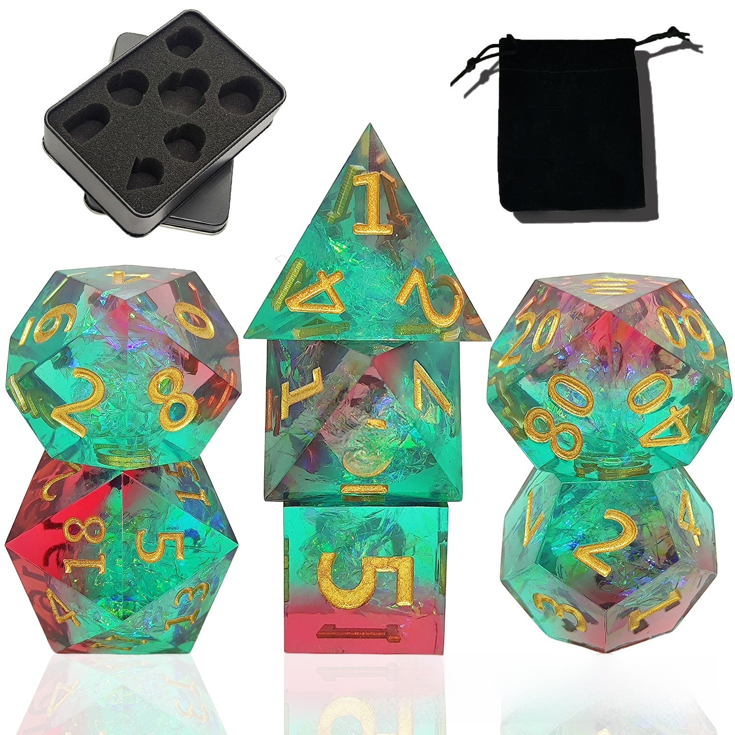 Resin Pointed Dice for Tabletop RPG
